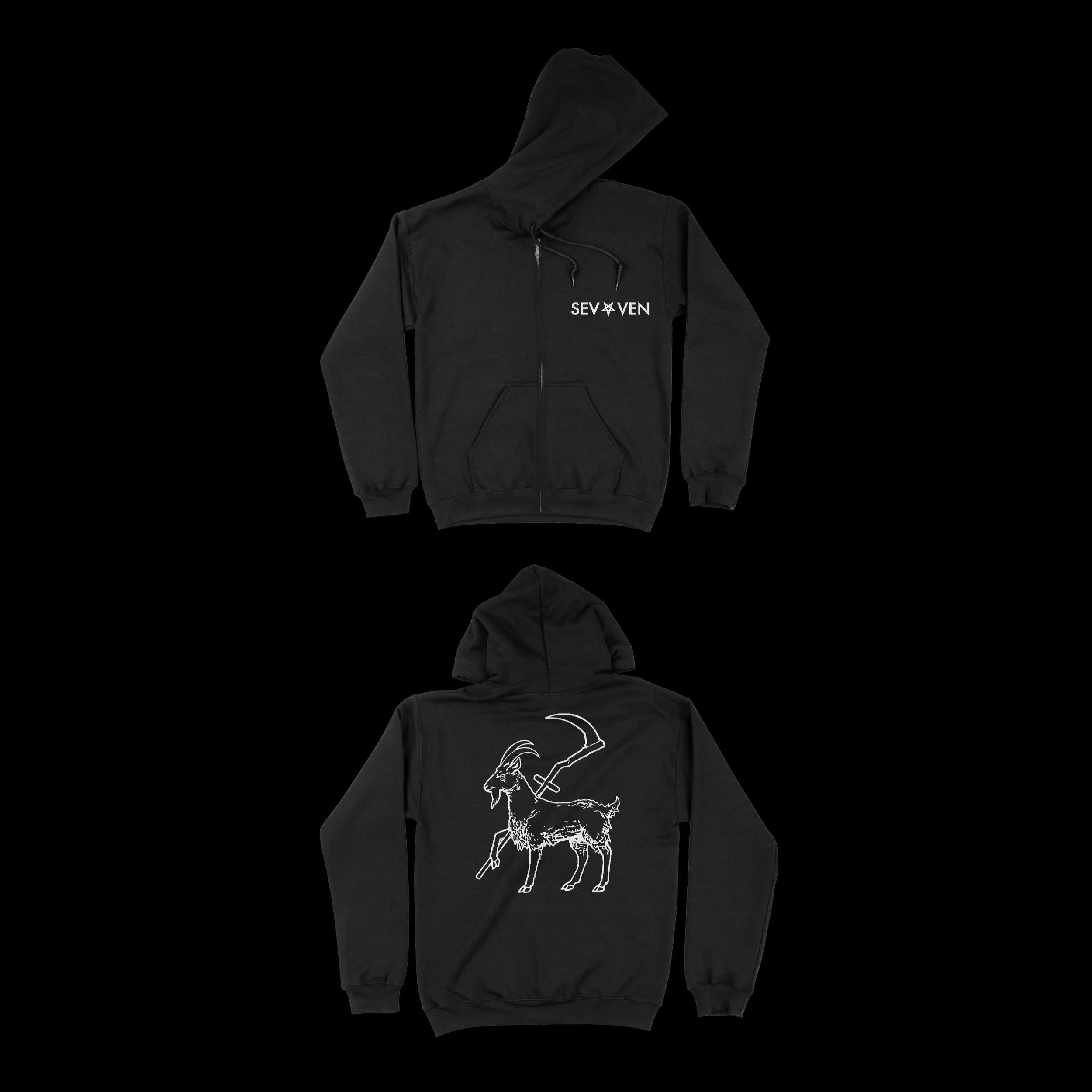 GRIM Zip Hoodie — SEV⛧VEN